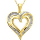 1/4 Ct. T.w. Diamond Heart Pendant Necklace 14k Gold Over Sterling Silver