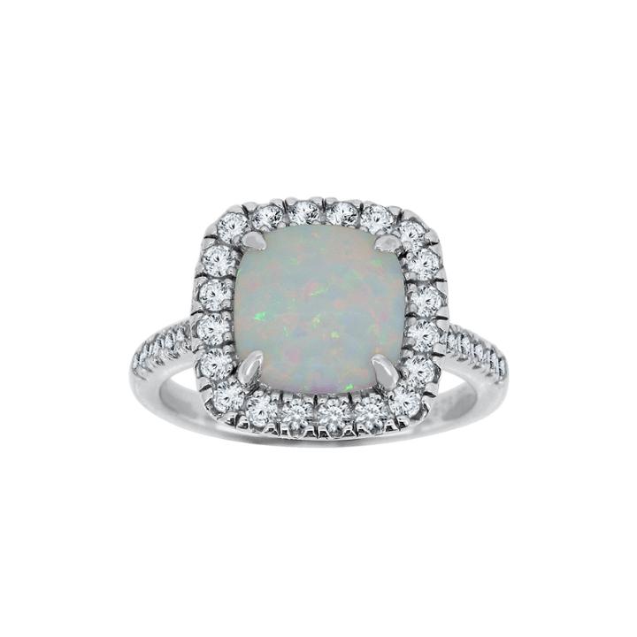 Lab-created Opal & Lab-created White Sapphire Sterling Silver Ring