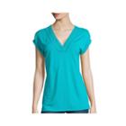 Stylus&trade; Dolman Short-sleeve Lace Trim Tee