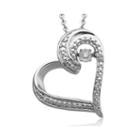 Love In Motion&trade; Diamond-accent Sterling Silver Tilted Heart Pendant Necklace