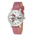 Disney Minnie Mouse Womens Purple Strap Watch-wds000256