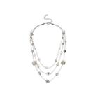 Mixit Clear And Black Stone 3 Row Illusion Necklace