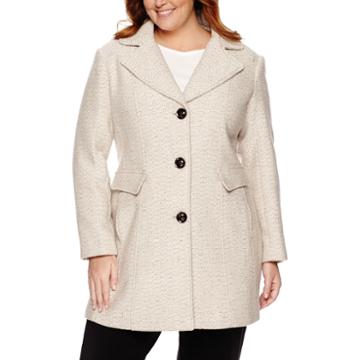 Miss Gallery Wool-blend Walker Coat - Plus