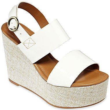 n by Nicole Miller® Trinity Wedge Sandals White