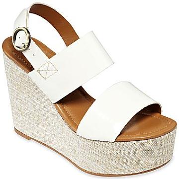n by Nicole Miller® Trinity Wedge Sandals White