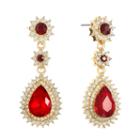 Monet Jewelry Red Round Drop Earrings