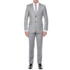 Verno Men's Grey 100% Wool Slim-fit Single Breast 3-piece Suit