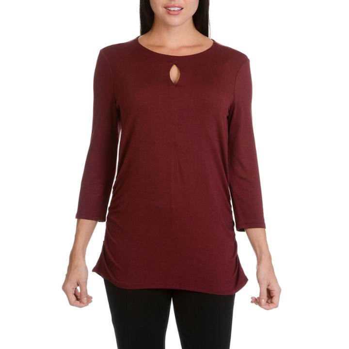 Larry Levine 3/4 Sleeve Slit Top