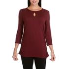 Larry Levine 3/4 Sleeve Slit Top
