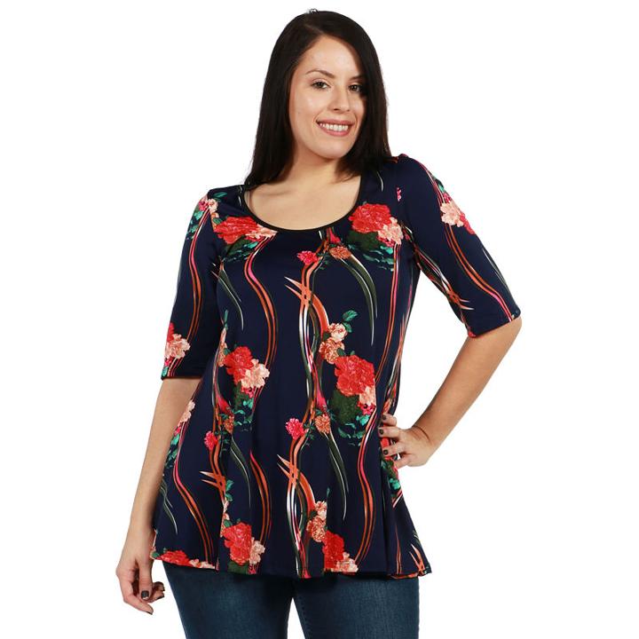 24/7 Comfort Apparel Addison Tunic Top - Plus