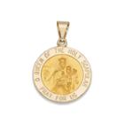 14k Yellow Gold Round Holy Scapular Medal Charm Pendant