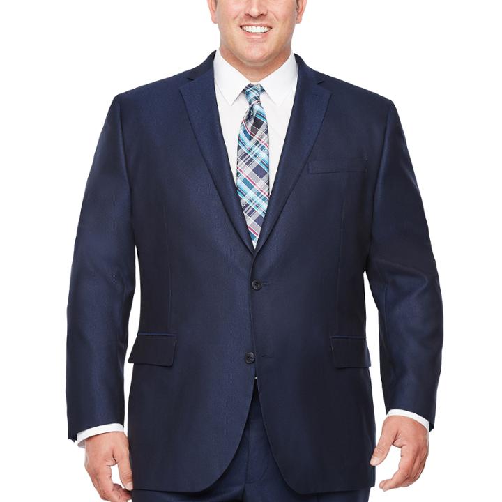 Jf J.ferrar Stripe Classic Fit Stretch Suit Jacket-big And Tall