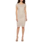 Onyx Nites Cape Sleeve Lace Fit & Flare Dress