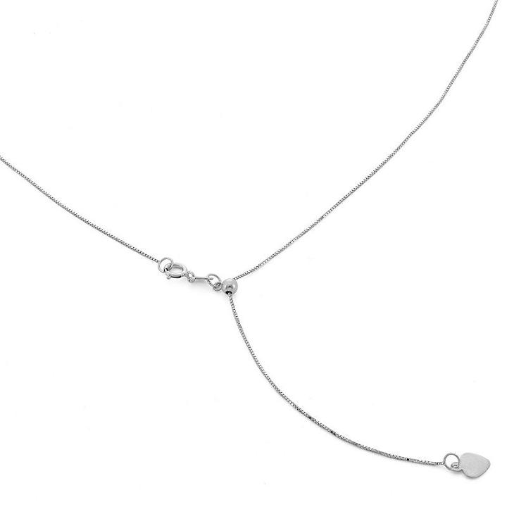 10k White Gold Solid Box 22 Inch Chain Necklace