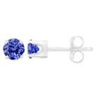 1/7 Ct. T.w. Blue Diamond Sterling Silver 2mm Stud Earrings