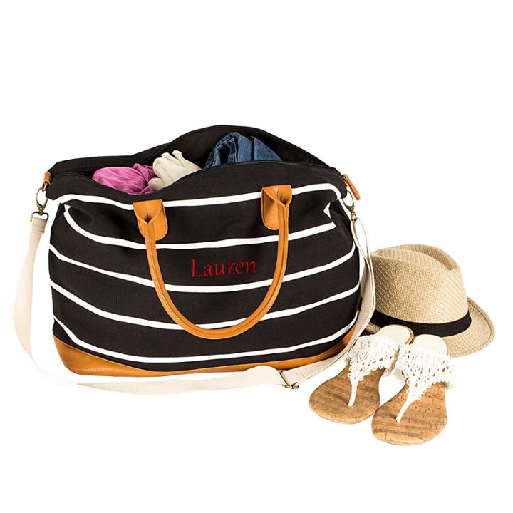 Cathy's Concepts Stripe Weekender Bag Tote