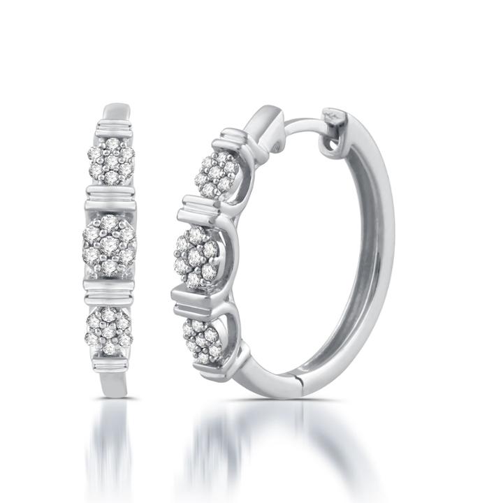 1/5 Ct. T.w. White Diamond 10k Gold Hoop Earrings
