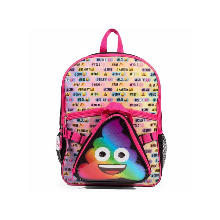 Emoji Poo Backback With Lunch Tote