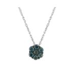 Diamond Blossom 1/5 Ct. T.w. Color-enhanced Blue Diamond Pendant Necklace