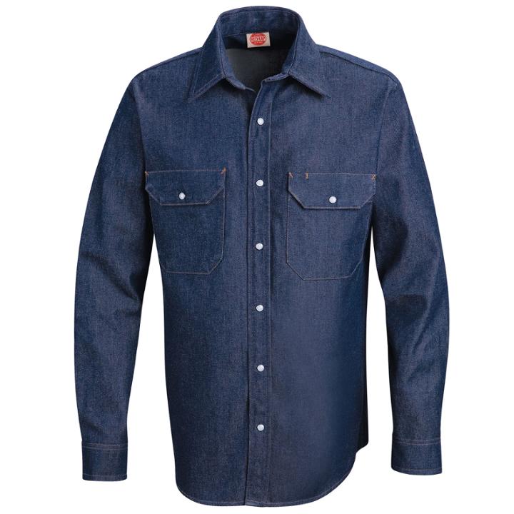 Red Kap Long Sleeve Denim Workshirt Big And Tall