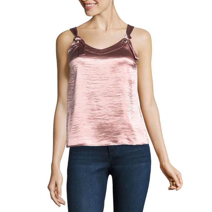Project Runway Grommet Trim Satin Cami Top