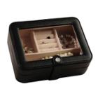 Mele & Co. Rio Faux-leather Glass-top Black Jewelry Box