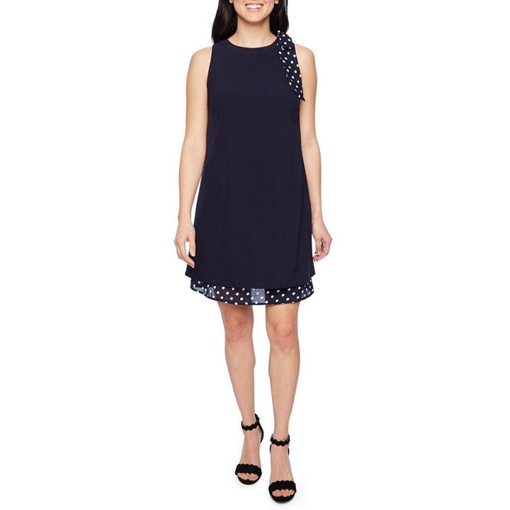Chelsea Rose Sleeveless Polka Dot Sheath Dress