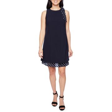 Chelsea Rose Sleeveless Polka Dot Sheath Dress