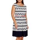Tiana B. Sleeveless Puff Print Fit N Flare Dress - Plus
