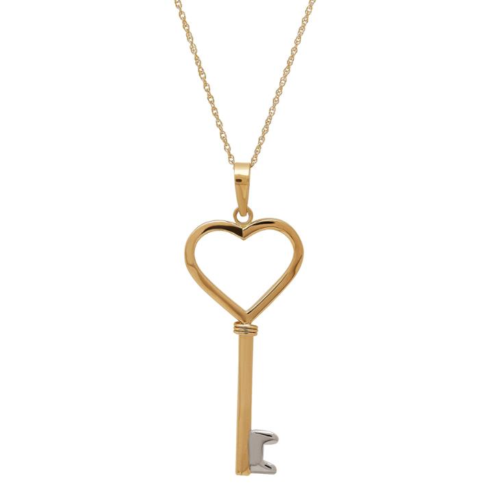 Infinite Gold&trade; 14k Yellow Gold Key Pendant Necklace