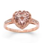 Womens Simulated Pink Gold Over Silver Cocktail Ring