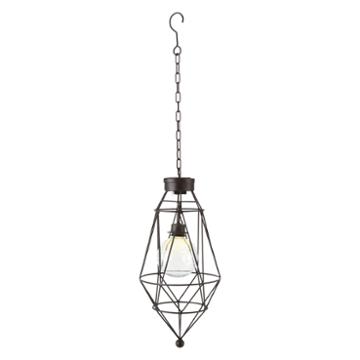 Outdoor Oasis Solar Geo Metal Outdoor Pendant Lantern