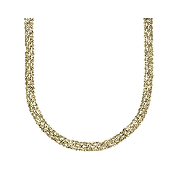 14k Yellow Gold Braided Popcorn Necklace