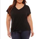 Boutique + Short Sleeve Pattern T-shirt-womens Plus
