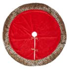 North Pole Trading Co. 52 Red With Animal-print-trim Tree Skirt