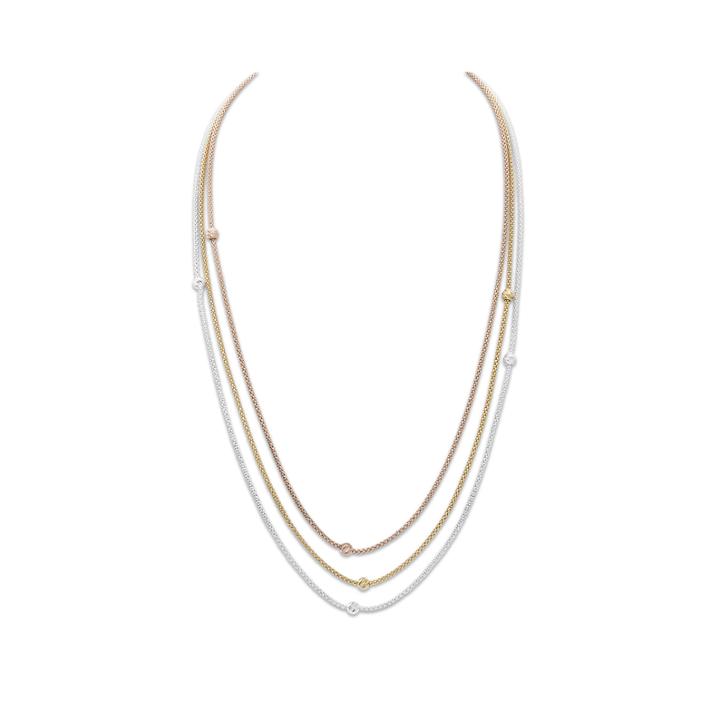 Tri-tone Three-chain Necklace