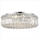 Cascade Collection 6 Light5.5 Round Chrome Finishand Clear Crystal Flush Mount Ceiling Light