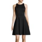 Liz Claiborne Sleeveless Textured Knit Fit-and-flare Dress