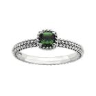 Personally Stackable Square Lab-created Emerald Ring