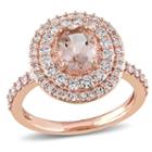 Modern Bride Gemstone Womens Pink Morganite 14k Gold Engagement Ring