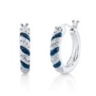 Sparkle Allure Blue Crystal Hoop Earrings