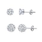 Silver Treasures 2-pc. White Sterling Silver Earring Sets