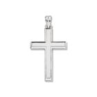 Sterling Silver Beveled-edge Latin Cross Charm Pendant