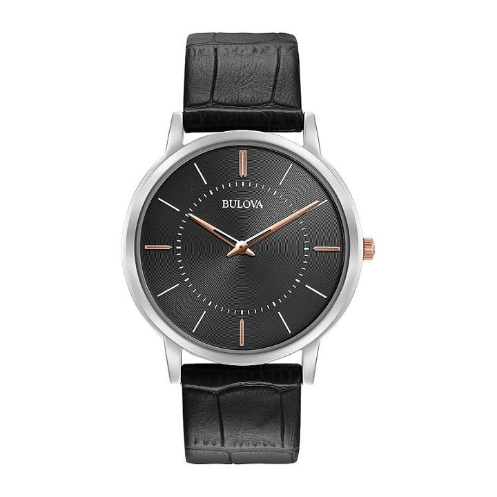 Bulova Mens Black Strap Watch-98a167