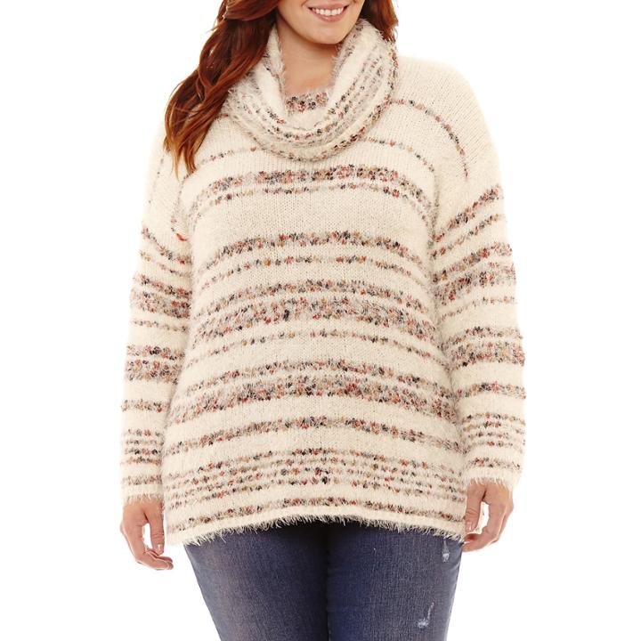 Unity World Wear Long Sleeve Cowlneck Sweater-plus