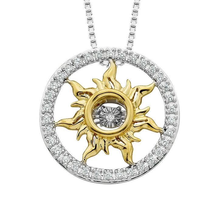 Enchanted Disney Fine Jewelry 1/10 Ct. T.w. Diamond 14k Gold & Sterling Silver Pendant Necklace