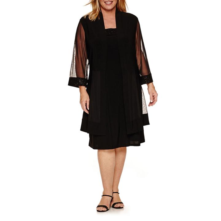 R & M Richards Long Sleeve Jacket Dress-plus