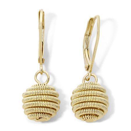 Monet Gold-tone Coiled Sphere Drop Earrings