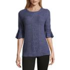 89th & Madison Cable Front Pullover Sweater