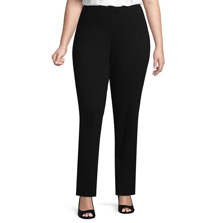 Studio Liz Claiborne Straight Fit Ponte Pull-on Pants-plus
